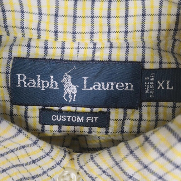 Ralph Lauren Shirt Men's XL Multicolor Plaid Custom Fit Cotton Casual - Picture 3 of 12